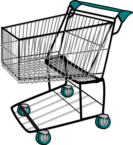 Shopping Cart - Grocery Cart Clipart