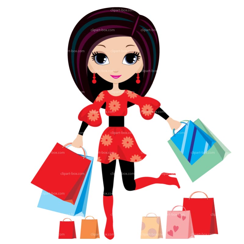 Shopping Clip Art Girls Shopp - Clipart Shopping