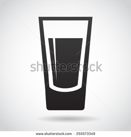 Shot Glass Icon Isolated On W - Shot Glass Clip Art