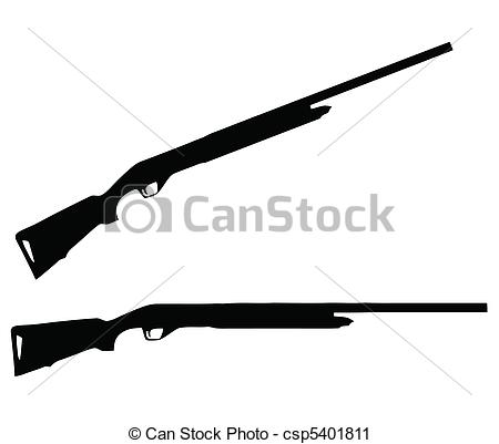 Shotgun Vectors Illustrationby tshooter7/1,126; Weapons Silhouette Collection - Firearms - Isolated Firearm.