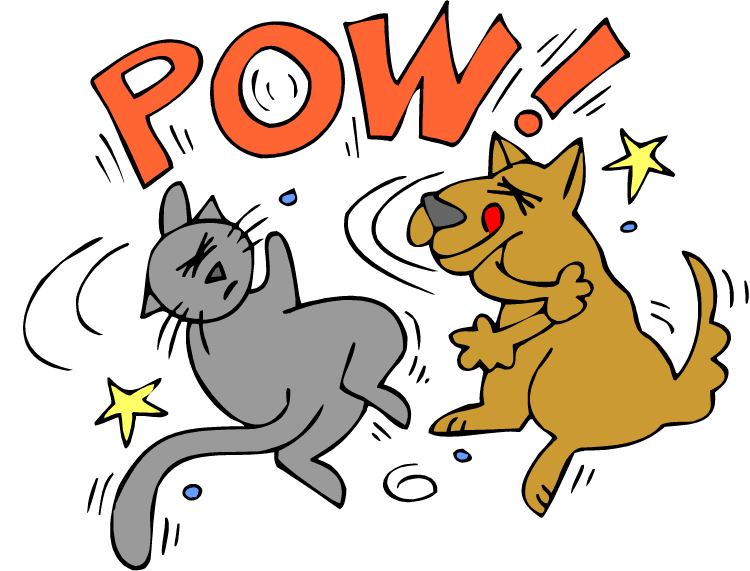 Show Clipart Animals Cartoons A   G  Dogs Fighting Over Bone Gif Html