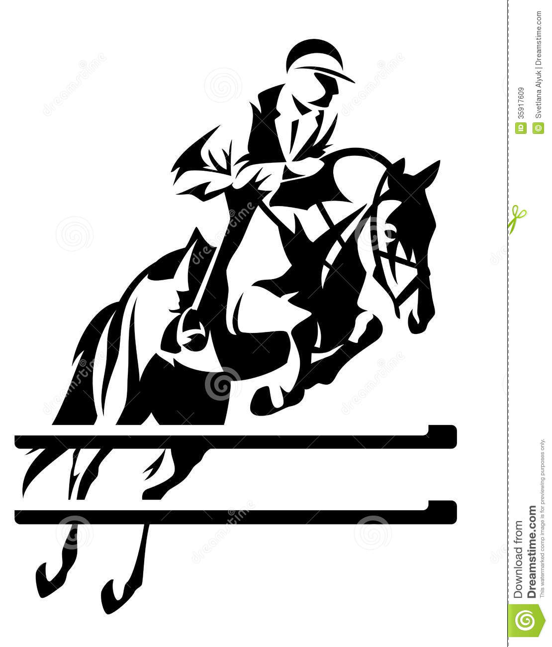 Show Jumping Horseman Design  - Horse Jumping Clipart