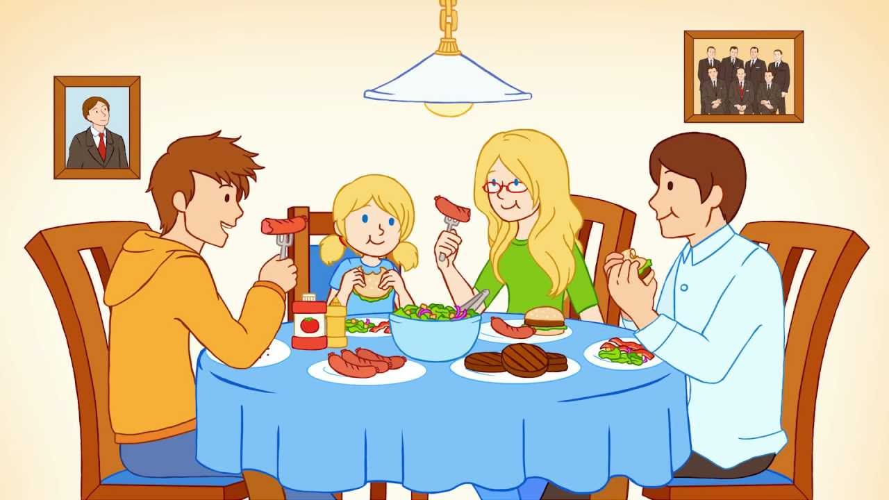 Showing Gallery For Family Ea - Family Eating Clipart