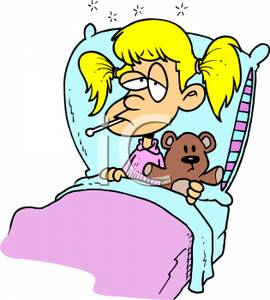 sick girl in bed clipart. Sick Child - Royalty Free .