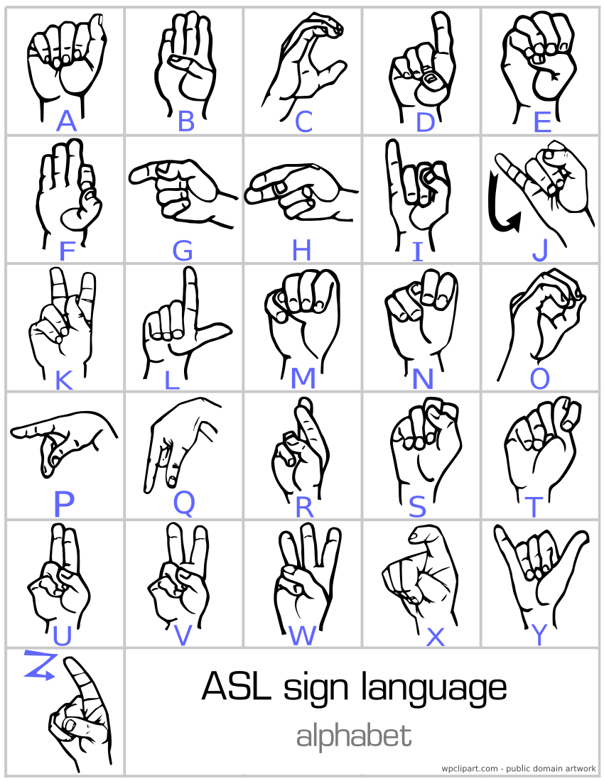American sign language clip a