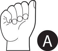 Sign Language Letter A Black and White Outline Size: 61 Kb