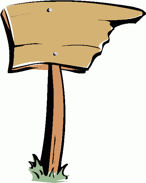 Cartoon of a Blank Sign Post 
