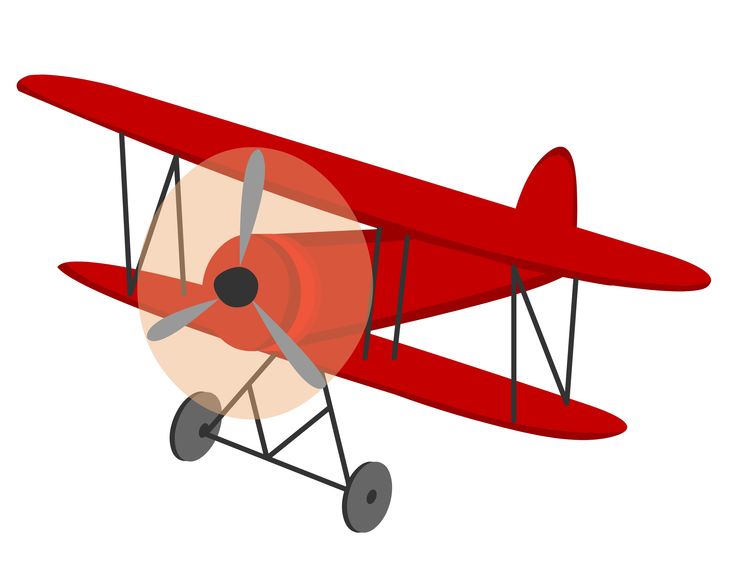 Red Vintage Airplane Clipart 