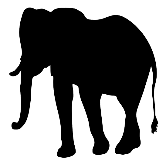 silhouette clip art of elepha
