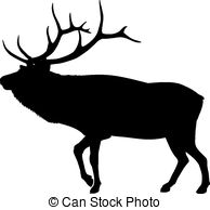 ... Silhouette Elk - Silhouette of an elk or reindeer