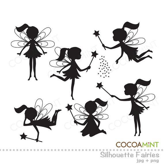Silhouette Fairies Clip Art By Cocoa Mint Catch My Party
