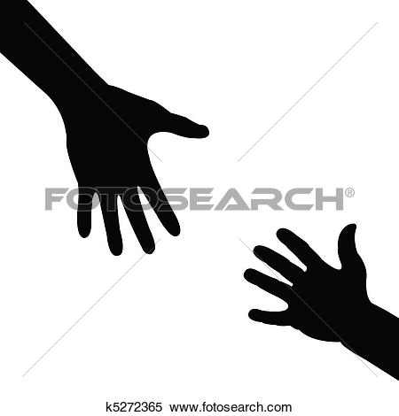silhouette hand , helping hand