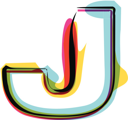 ... Silhouette Of A The Letter J In Different Fonts Clip Art, Vector .