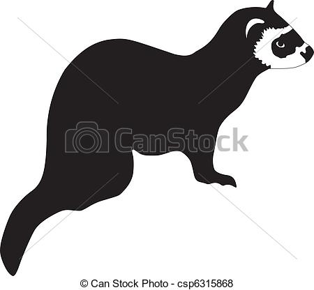 silhouette of ferret