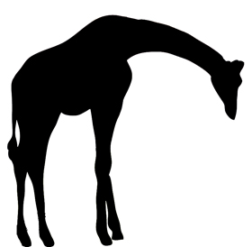 silhouette of giraffe - Silhouette Clipart