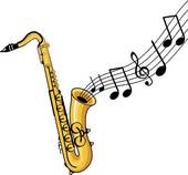Silhouette of Jazz player; sa - Saxophone Clip Art