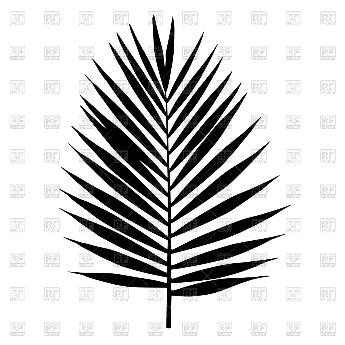 Silhouette of palm leaf - Palm Leaf Clipart