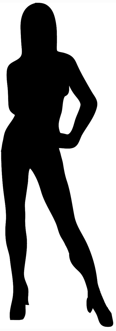 Silhouette of standing woman  - Female Silhouette Clip Art