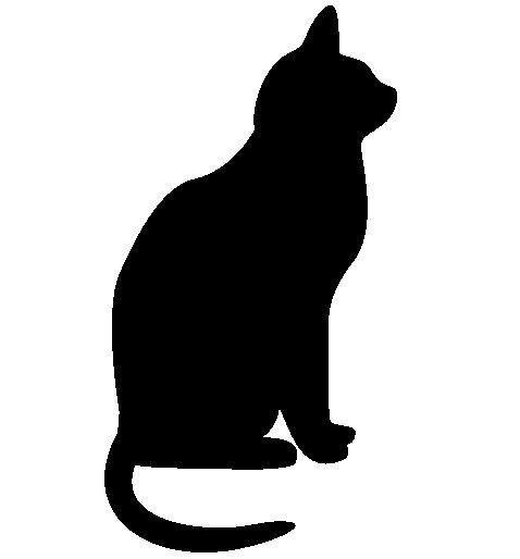 attentive cat silhouette, cat