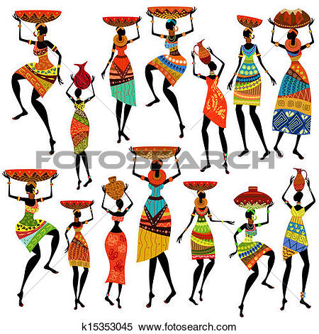 Silhouettes of beautiful African women