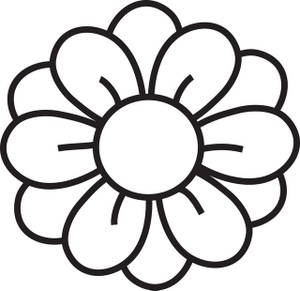 simple flower clipart black a - Flowers Clipart Black And White