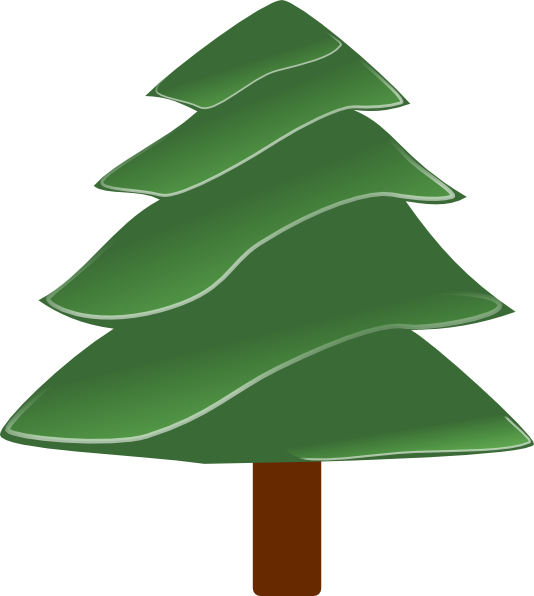 Simple Evergreen, With Highlights clip art free vector