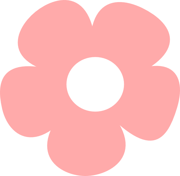 Simple Pink Flower Clip Art V - Simple Flower Clip Art