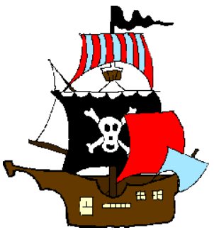 Large pirate ship2 cliparts