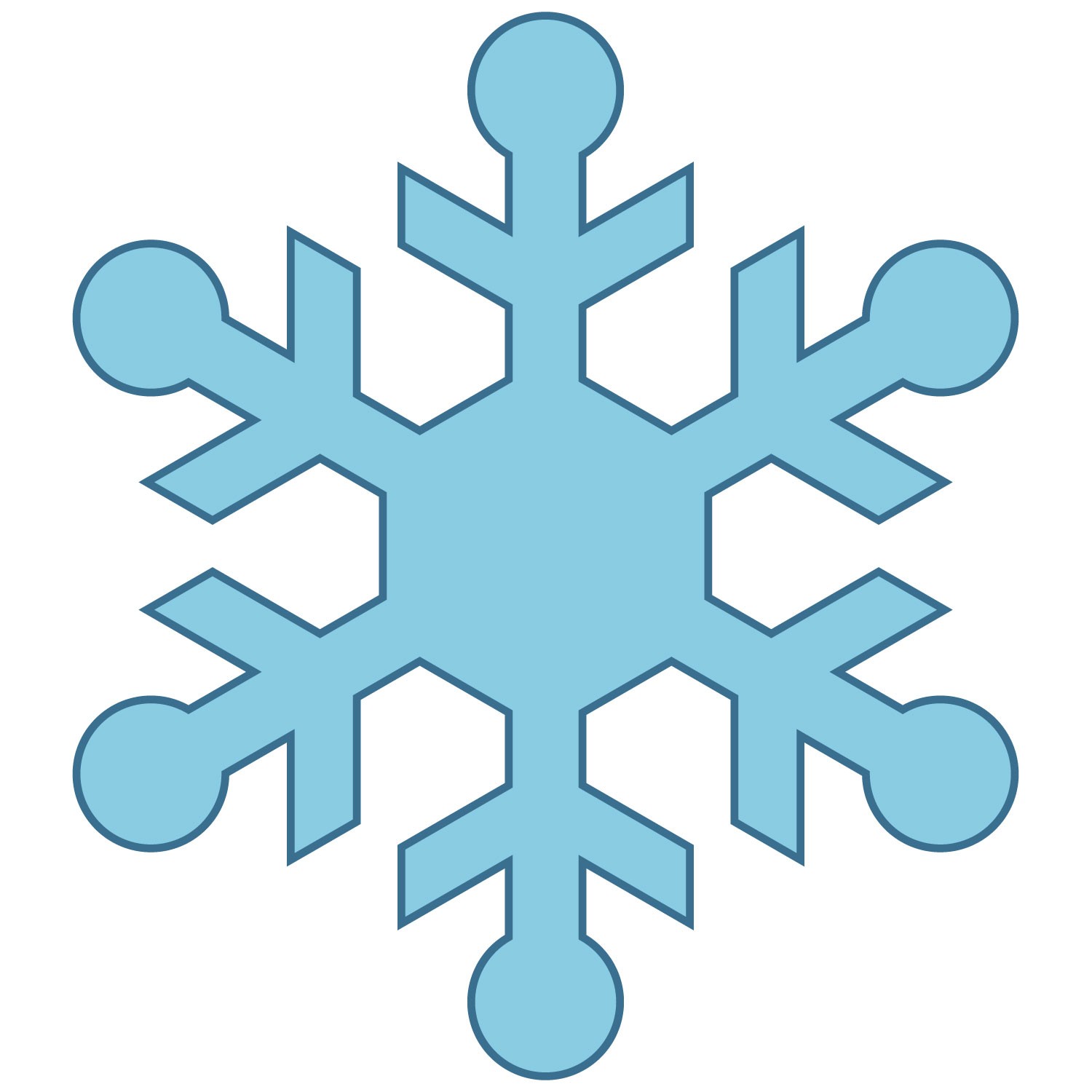 Simple Snowflake Clipart Lowo - Clip Art Snow Flakes