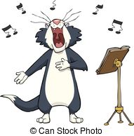 . ClipartLook.com Singing cat on a white background vector illustration