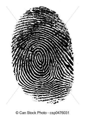 ... Single Black Fingerprint  - Fingerprint Clip Art