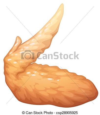 Single fried chicken wing .