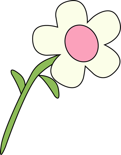 Single White Flower - White Clip Art