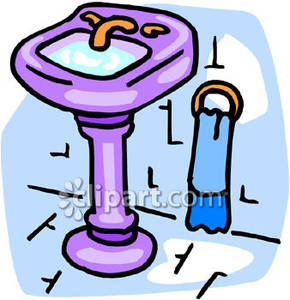 Free Standing Bathroom Sink - Royalty Free Clipart Picture