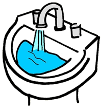 Sink with Running Water - Sink Clip Art