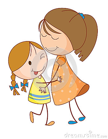 Two Friends Hugging Clipart C