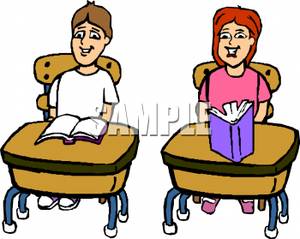 sitting clipart - Student At Desk Clipart