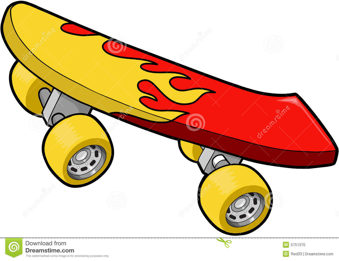 Image of skateboard clipart 8