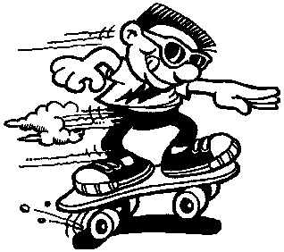 Skateboard black and white cl - Skateboard Clip Art