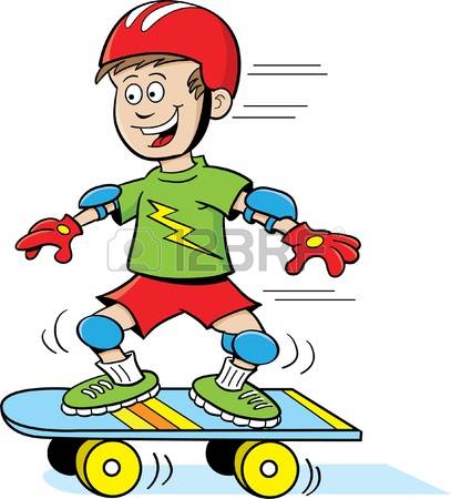 skateboard: Boy Riding a Skat - Clipart Skateboard
