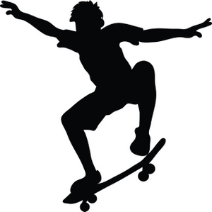 Skateboard Clipart Image Skateboarder Riding A Skateboard And Doing A