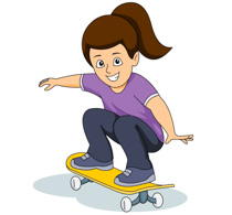 Skateboard cartoon clipart wi