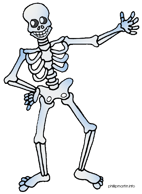Dancing Skeleton On White Bac