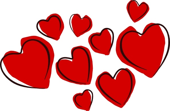 Sketchy Hearts clip art Free .