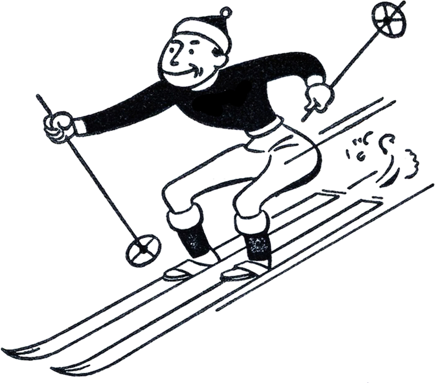 Skiing Penguin Clipart