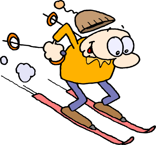 Retro Skiing Clipart