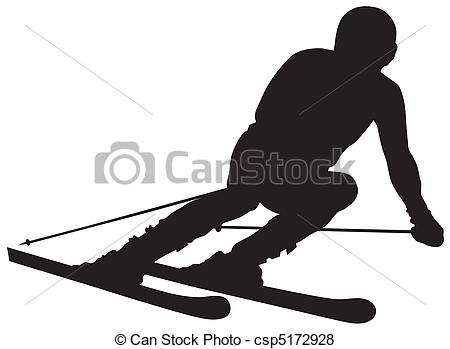 skier - Abstract vector illustration of skier
