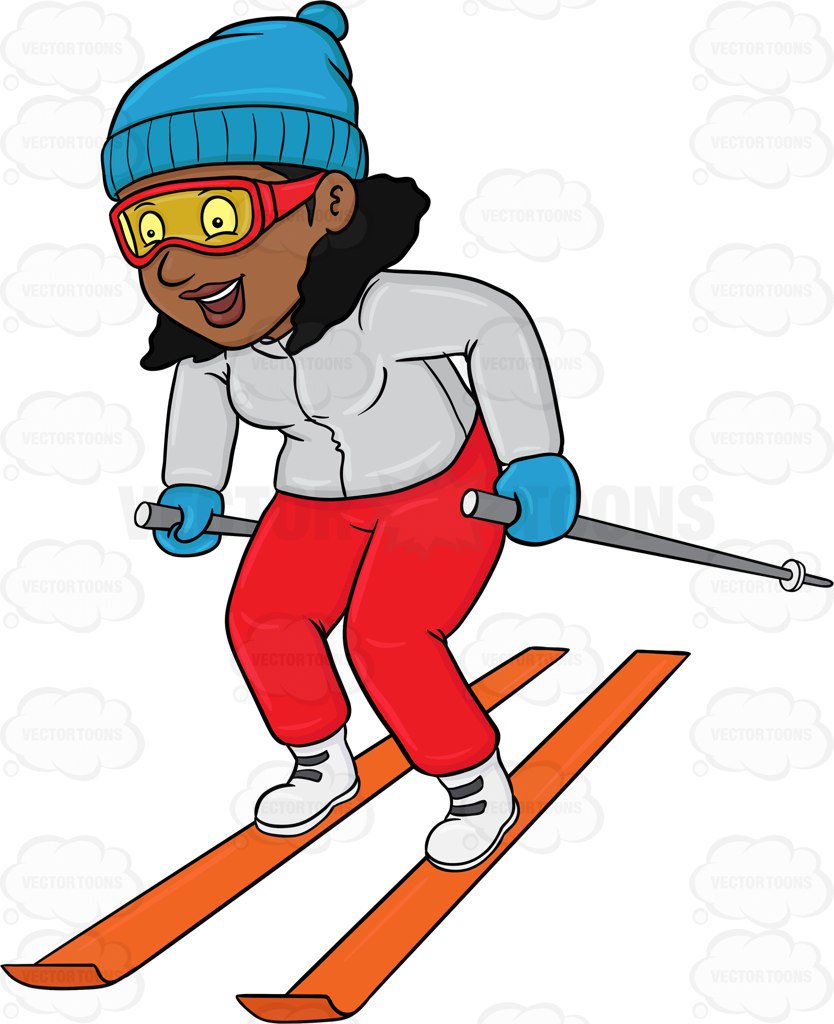 A Black Woman Having Fun While Skiing