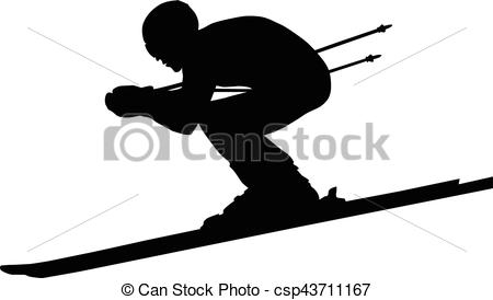 downhill man athlete skiing - - Skiing Clipart