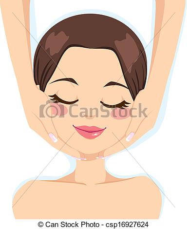 ... Skincare Facial Massage - Beautiful young woman enjoying... Skincare Facial Massage Clip Artby ...